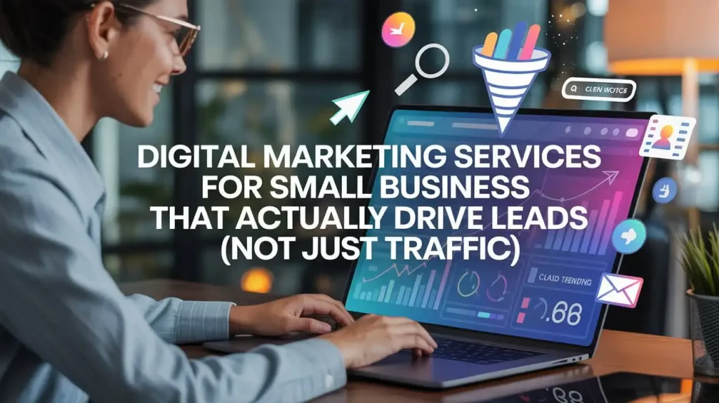 digital marketing services for small business that drive leads not just traffic with SEO PPC social media and conversion funnel